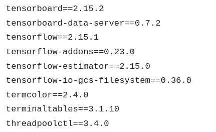 Screenshot of some requirements of helixer